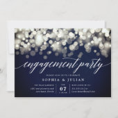 Betoverde avond | Navy & Goud Verlovingsfeest Kaart (Voorkant)