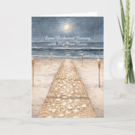 Betoverde Avond Strand Oceaan Liefde Kaart