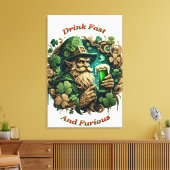 Betoverde Avond van Ale A Leprechauns Toast 24x36 Canvas Afdruk (Insitu (Woonkamer))
