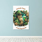 Betoverde Avond van Ale A Leprechauns Toast 24x36 Canvas Afdruk (Insitu (Houten vloer))