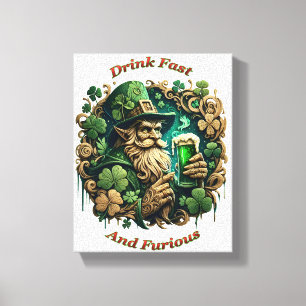 Betoverde Avond van Ale A Leprechauns Toast 8x10 Canvas Afdruk