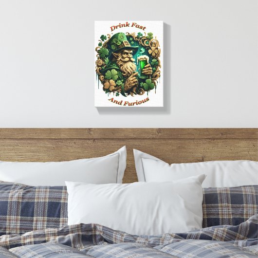 Betoverde Avond van Ale A Leprechauns Toast 8x10 Canvas Afdruk (Insitu (Slaapkamer))
