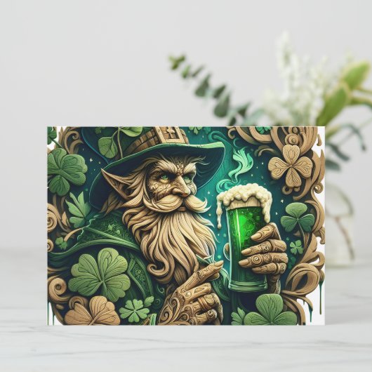 Betoverde Avond van Ale A Leprechauns Toast Bedankkaart (Staand voorkant)