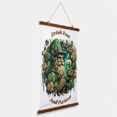 Betoverde Avond van Ale A Leprechauns Toast Hangend Wandkleed (Gebogen)