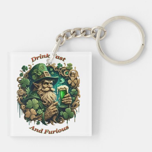 Betoverde Avond van Ale A Leprechauns Toast Sleutelhanger (Achterkant)