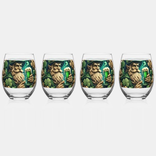 Betoverde Avond van Ale A Leprechauns Toast Wijnglas Zonder Voet (Voorkant)