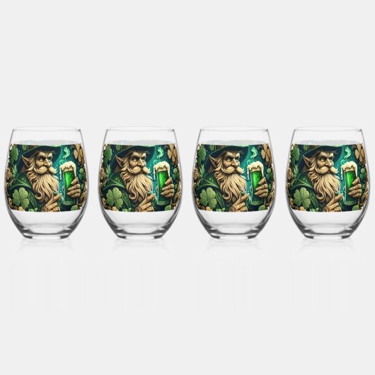 Betoverde Avond van Ale A Leprechauns Toast Wijnglas Zonder Voet (Achterkant)