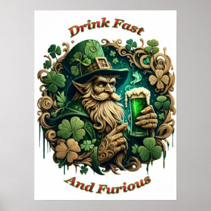 Betoverde avond van Ale Een toost van een Leprecha Poster