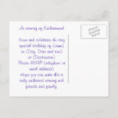 Betoverde avond, viering, verjaardag, bruids uitnodiging briefkaart (Achterkant)