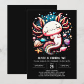 Betoverde Axolotl Elegant Verjaardagsviering Kaart (Voorkant / Achterkant)