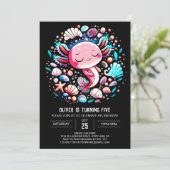 Betoverde Axolotl kinderverjaardag Kaart (Staand voorkant)