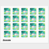Betoverde Axolotl Vijver Gelukzaligheid Vierkante Sticker (Vel)