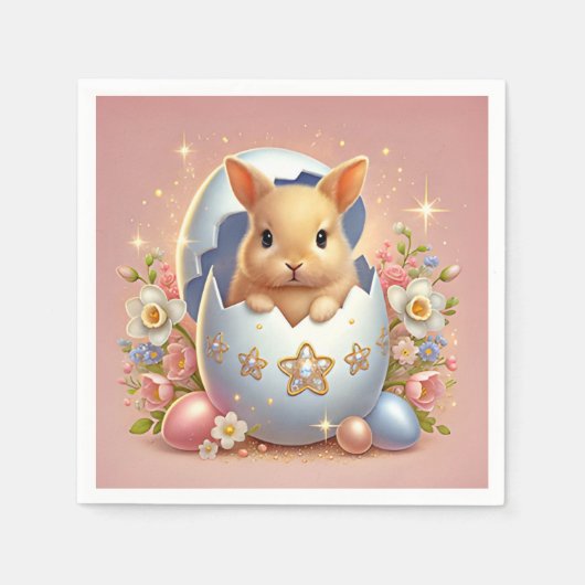 Betoverde Baby Bunny Napkins Servet (Voorkant)