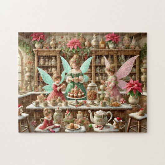 Betoverde Bakfee Christmas Keuken Legpuzzel (Horizontaal)