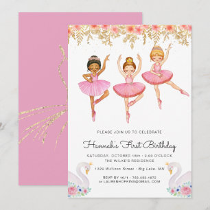 Betoverde Ballerina Verjaardagsuitnodiging Kaart