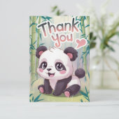 Betoverde bamboe panda bedankkaart (Staand voorkant)