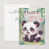 Betoverde bamboe panda bedankkaart (Voorkant / Achterkant)