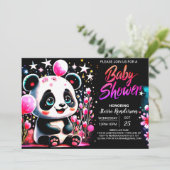 Betoverde Bamboe Panda Bliss Meisje Baby shower Kaart (Staand voorkant)