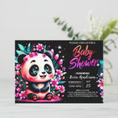 Betoverde Bamboe Panda Bliss Meisje Baby shower Kaart (Staand voorkant)