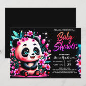 Betoverde Bamboe Panda Bliss Meisje Baby shower Kaart (Voorkant / Achterkant)