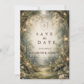 Betoverde Betoverde Bosbruiloft Save The Date (Voorkant)