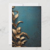 Betoverde blauw en goud Masquerade Bruiloft Kaart (Achterkant)