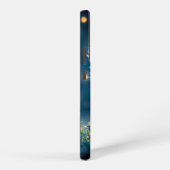 Betoverde blauw-ogige leeuwenwelp in vuurvlieggloe samsung galaxy hoesje (Rechterkant)