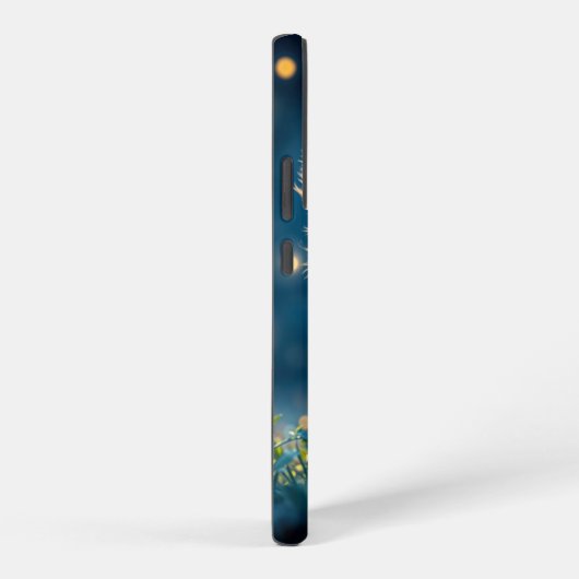 Betoverde blauw-ogige leeuwenwelp in vuurvlieggloe samsung galaxy hoesje (Rechterkant)