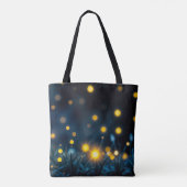 Betoverde blauw-ogige leeuwenwelp in vuurvlieggloe tote bag (Achterkant)