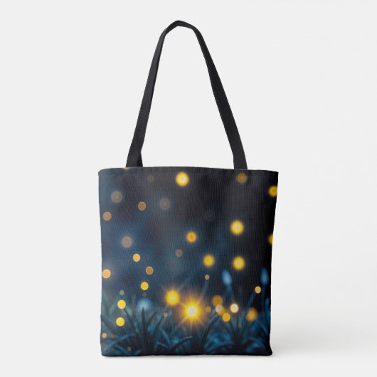 Betoverde blauw-ogige leeuwenwelp in vuurvlieggloe tote bag (Achterkant)