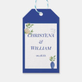Betoverde Blauwe Citroenbloesem Bruiloft Cadeaulabel (Voorkant)
