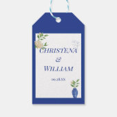 Betoverde Blauwe Citroenbloesem Bruiloft Cadeaulabel (Achterkant)