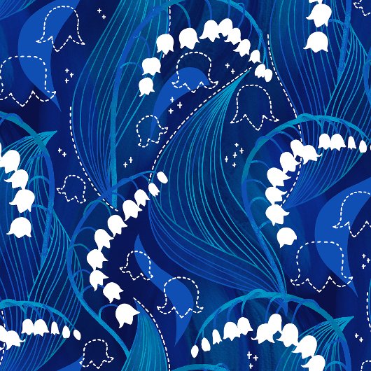 Betoverde Blauwe en Witte Lelie van de Vallei Bloe Cadeaupapier