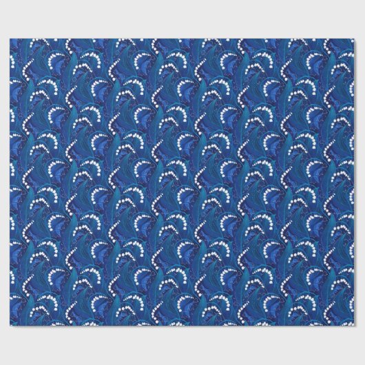 Betoverde Blauwe en Witte Lelie van de Vallei Bloe Cadeaupapier (Vlak)