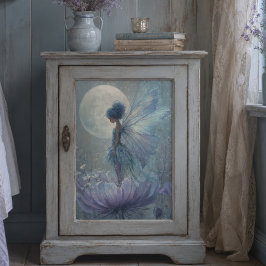 Betoverde Blauwe Fee Watercolor Fantasie Decoupage Tissuepapier