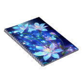 Betoverde blauwe magische bloem notitieboek (Rechterzijde)