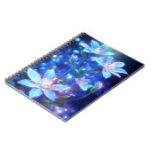 Betoverde blauwe magische bloem notitieboek (Linkerzijde)