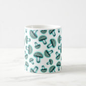 Betoverde Blauwe Paddestoelen - Witte Koffie Mok (Center)