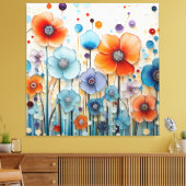 Betoverde bloeiende weidebloemen canvas afdruk (Insitu (Woonkamer))
