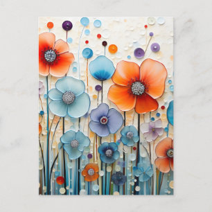 Betoverde bloeiende weidebloemen feestdagenkaart