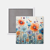 Betoverde bloeiende weidebloemen magneet (Voorkant / Achterkant)