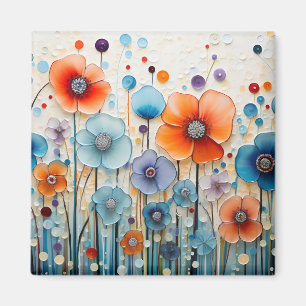 Betoverde bloeiende weidebloemen magneet