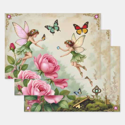Betoverde Bloem Feeëntuin Inpakpapier Vel (Set)