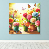 Betoverde Bloemen Canvas Afdruk (Insitu (Houten vloer))