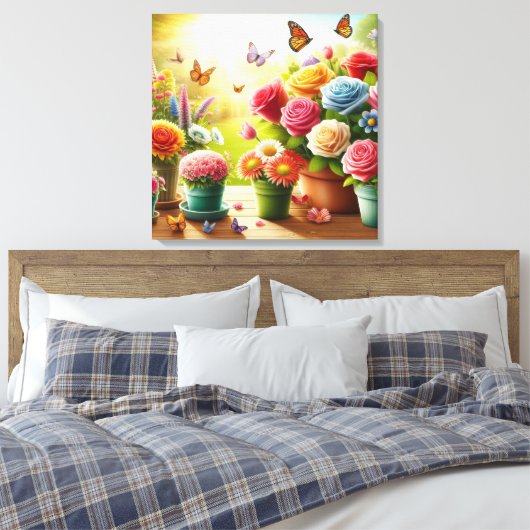 Betoverde Bloemen Canvas Afdruk (Insitu (Slaapkamer))