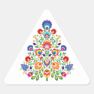 Betoverde Bloemen: Een Yuletide Tapijt van Folklor Sticker