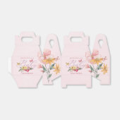 Betoverde bloemen en vlinders Roze Baby shower Bedankdoosjes (Uitgevouwen)