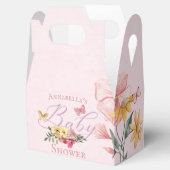 Betoverde bloemen en vlinders Roze Baby shower Bedankdoosjes (Geopend)