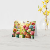 Betoverde Bloemen Floral Gevouwen Kaart (Gele Bloem)