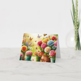 Betoverde Bloemen Floral Gevouwen Kaart